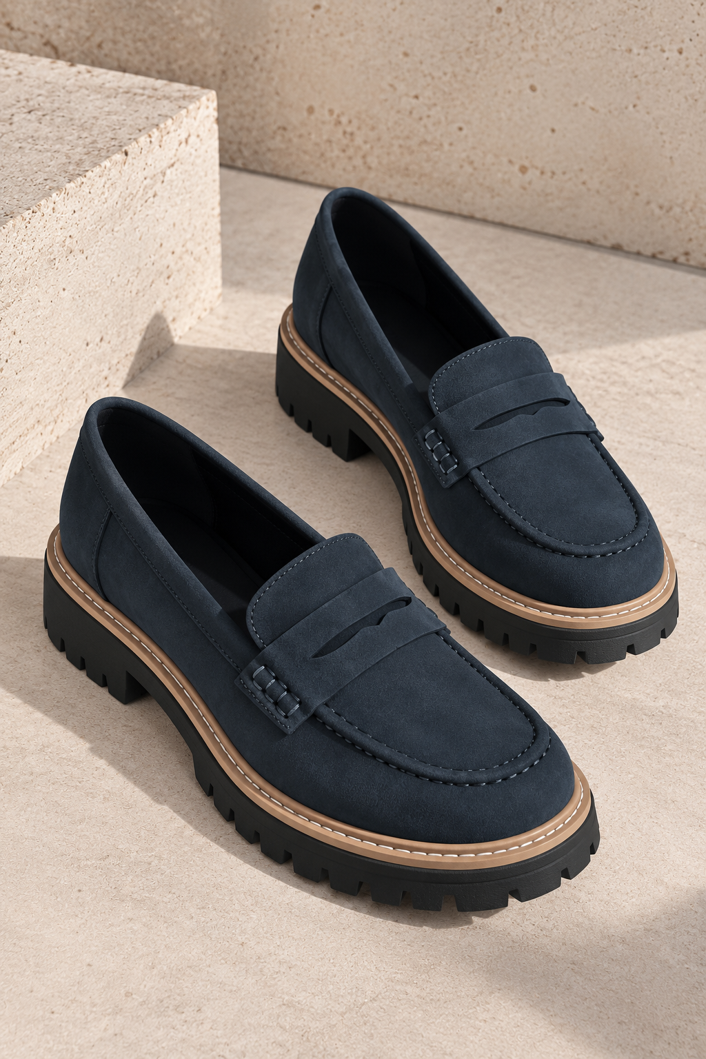 Mocasines para mujer con suela gruesa