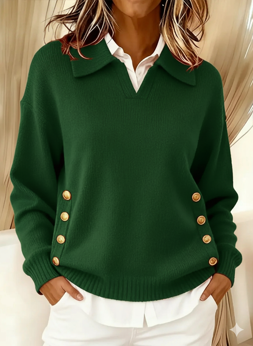 Erminia | JERSEY CON CUELLO ALTO Y BOTONES