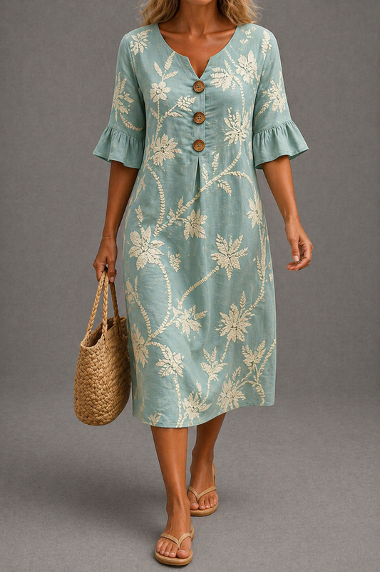 VESTIDO INFORMAL DE MUJER CON ESTAMPADO FLORAL