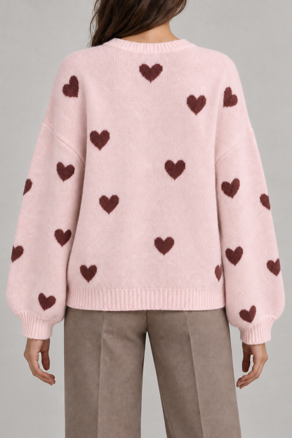 Jersey de punto con corazones