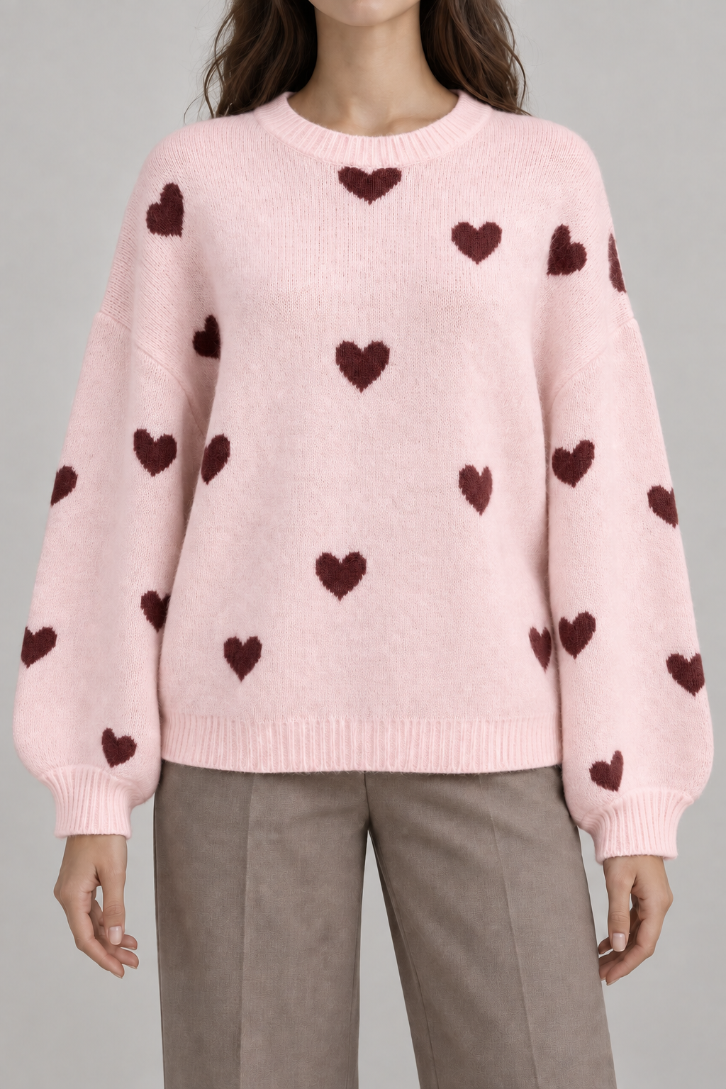 Jersey de punto con corazones
