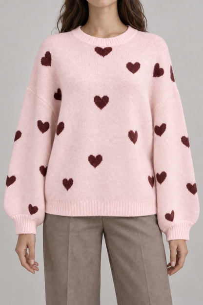 Jersey de punto con corazones
