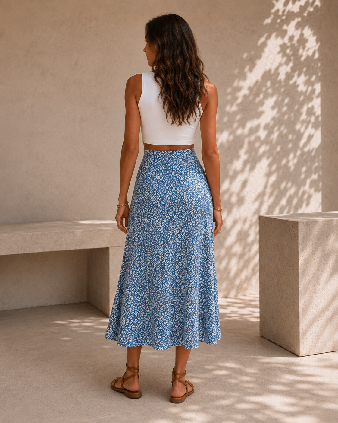 Falda de mujer con estampado floral