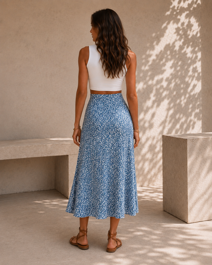 Falda de mujer con estampado floral