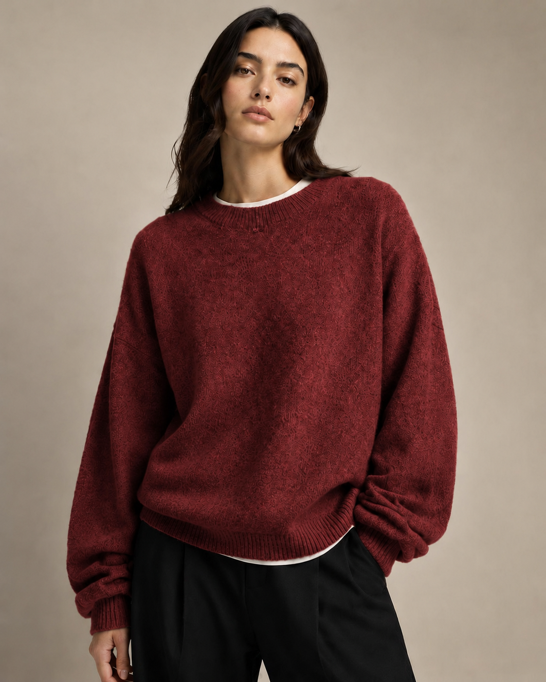 Jersey de mujer con hombros caídos