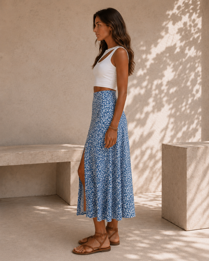 Falda de mujer con estampado floral