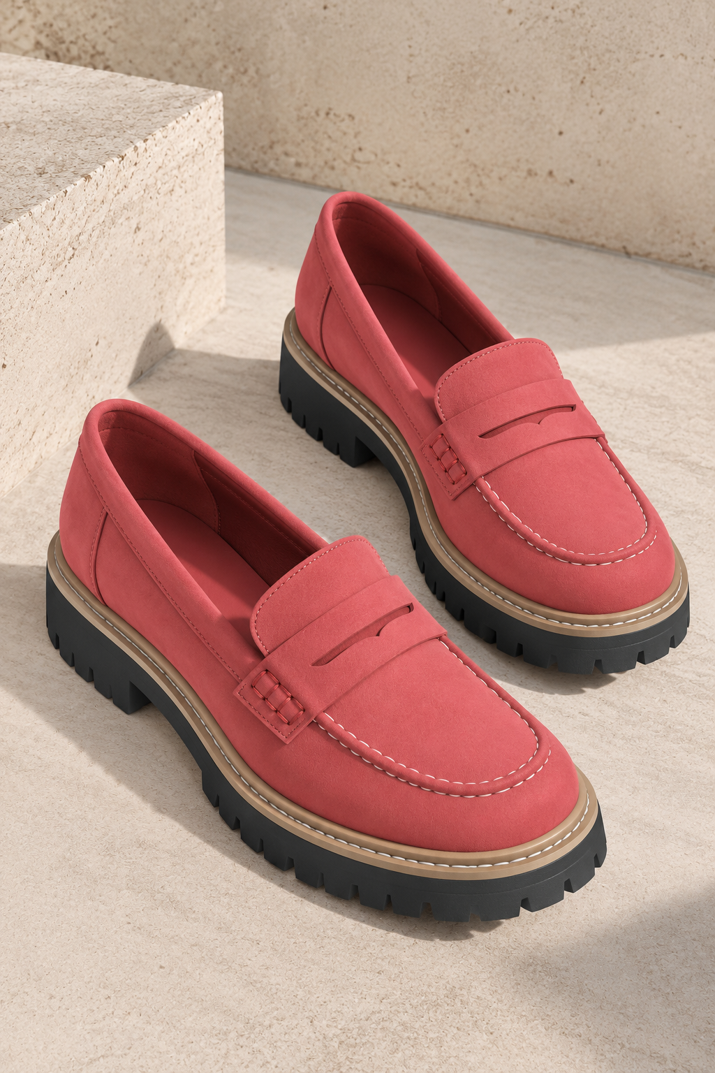 Mocasines para mujer con suela gruesa