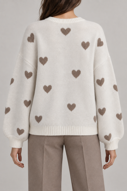 Jersey de punto con corazones