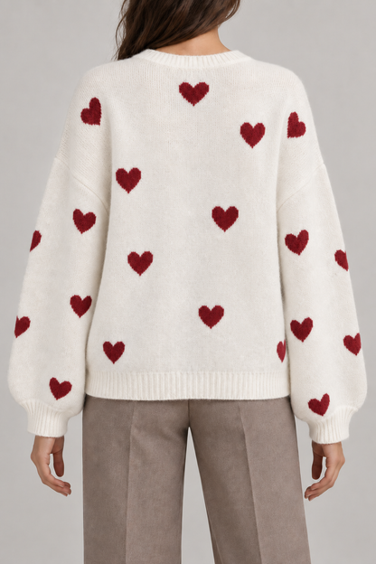 Jersey de punto con corazones