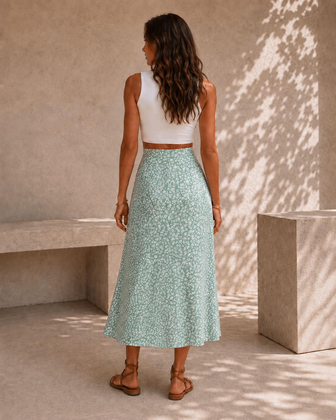Falda de mujer con estampado floral