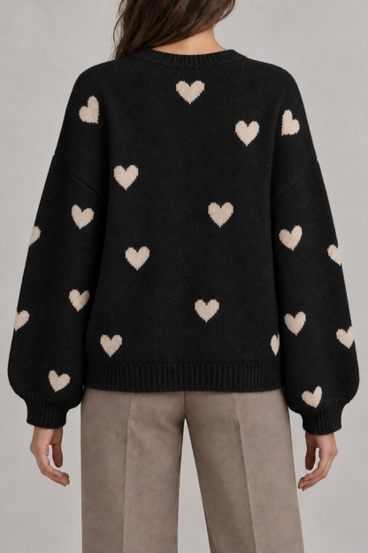 Jersey de punto con corazones