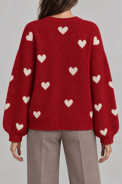 Jersey de punto con corazones