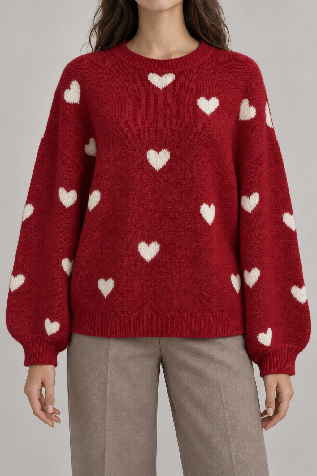 Jersey de punto con corazones