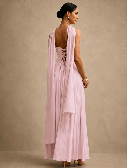 VESTIDO PLISADO SIN TIRANTES
