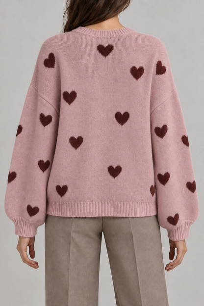 Jersey de punto con corazones