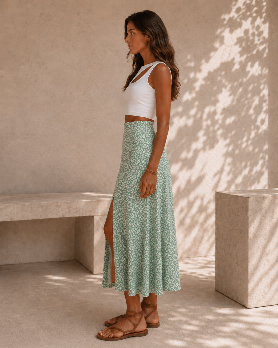Falda de mujer con estampado floral