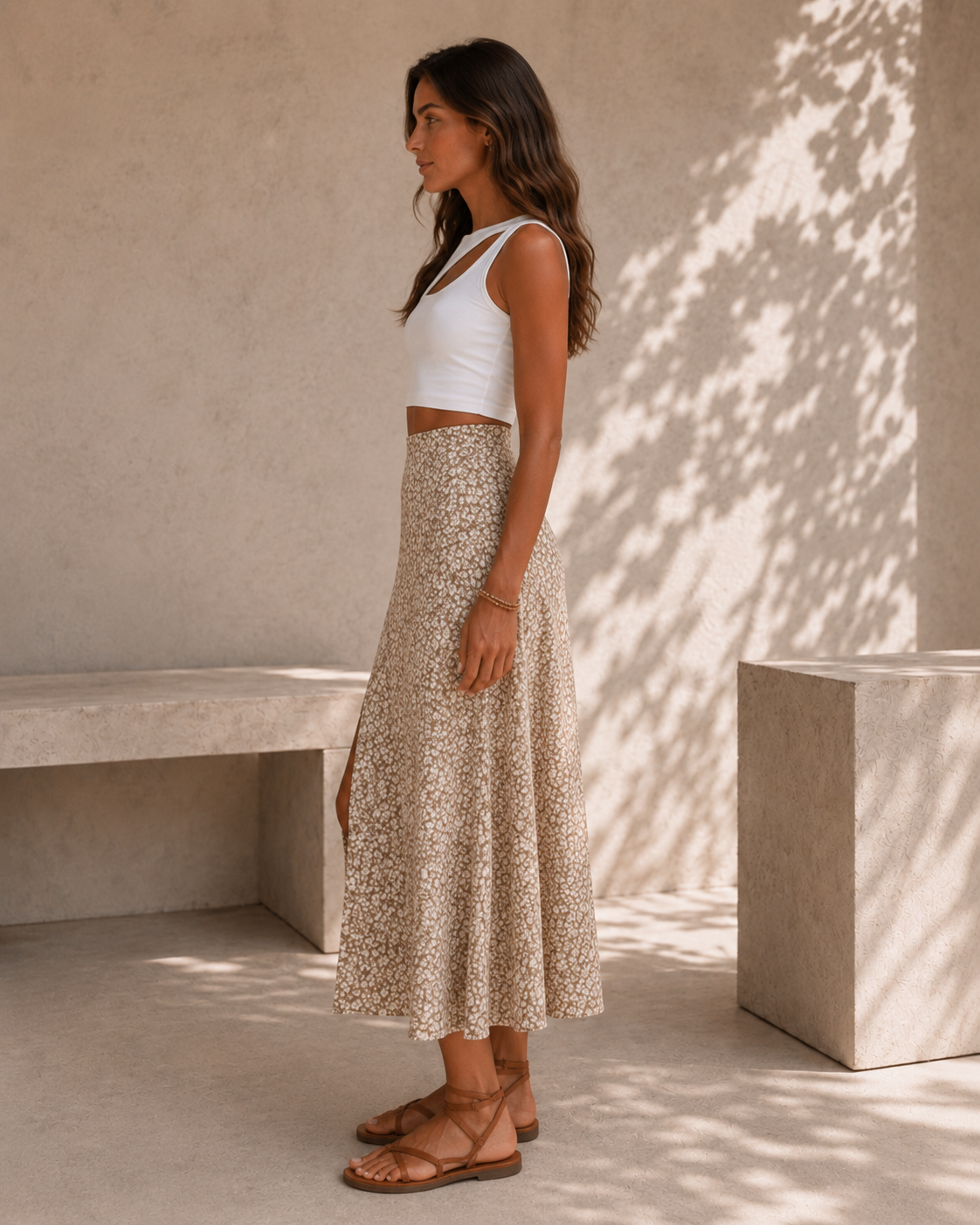 Falda de mujer con estampado floral