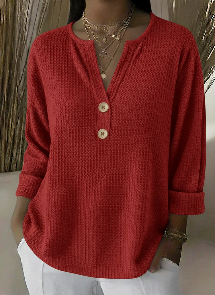 Lucia | CAMISA HENLEY CON RELIEVE Y BOTONES