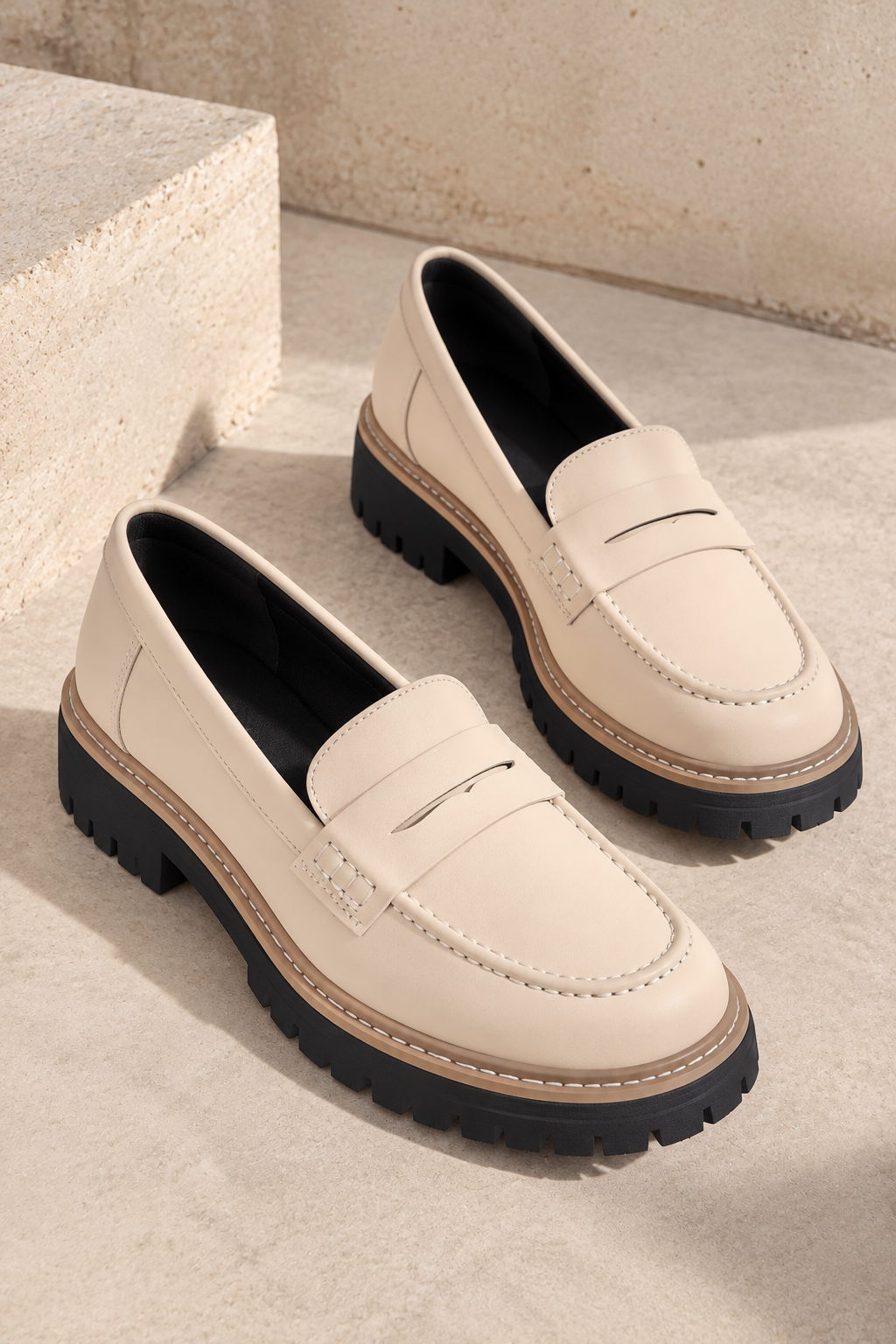 Mocasines para mujer con suela gruesa