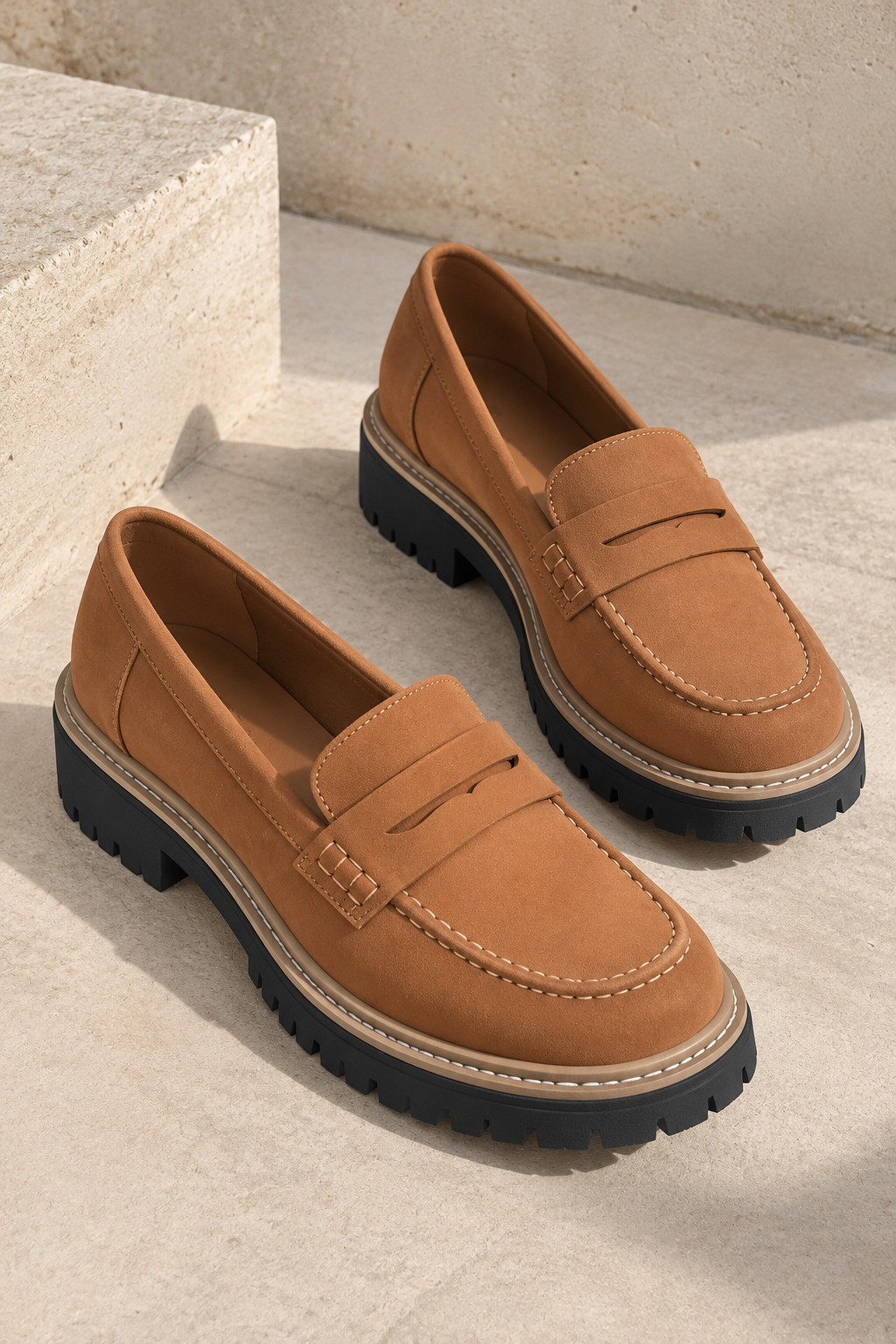 Mocasines para mujer con suela gruesa