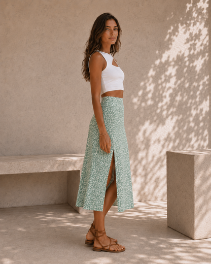 Falda de mujer con estampado floral
