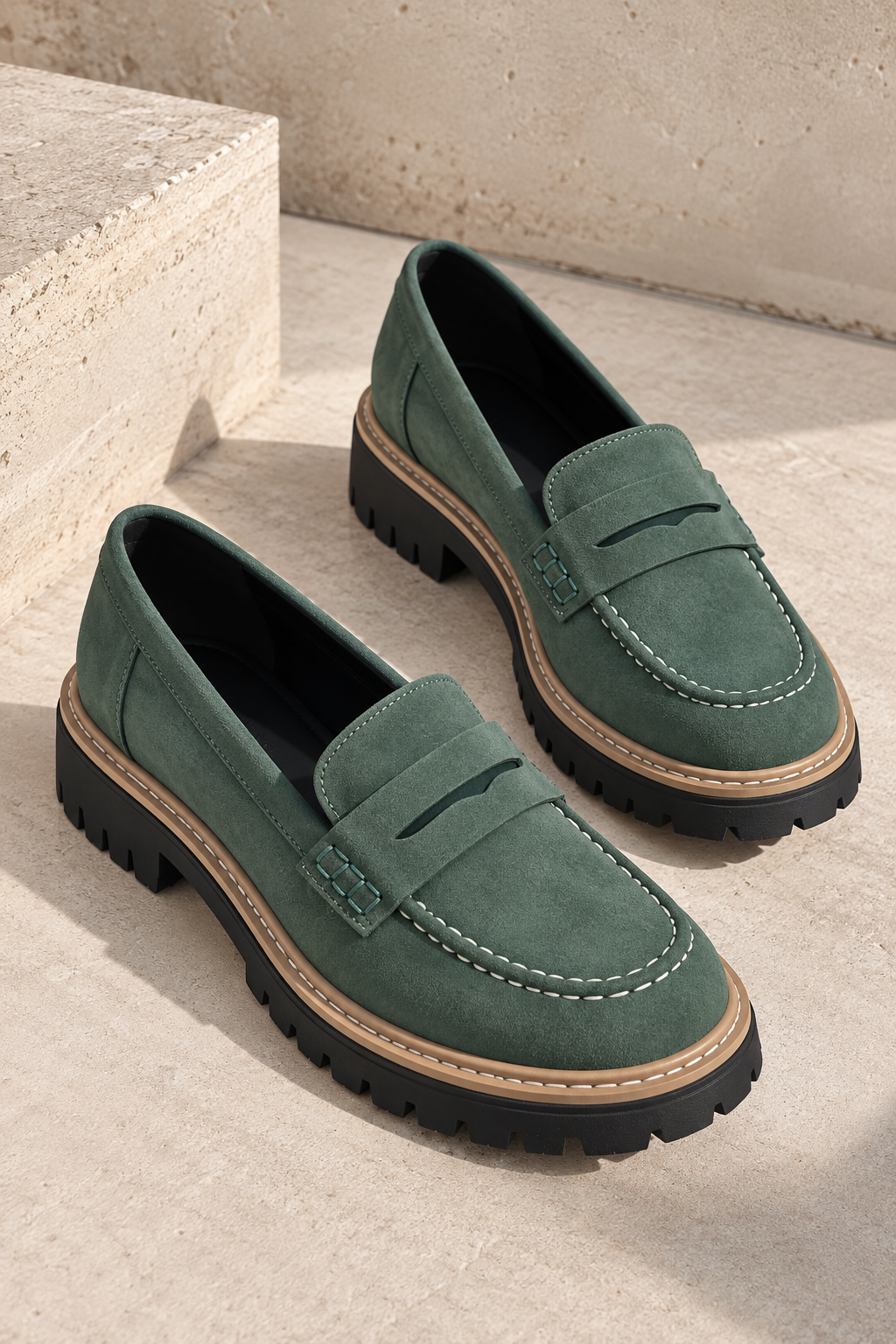 Mocasines para mujer con suela gruesa