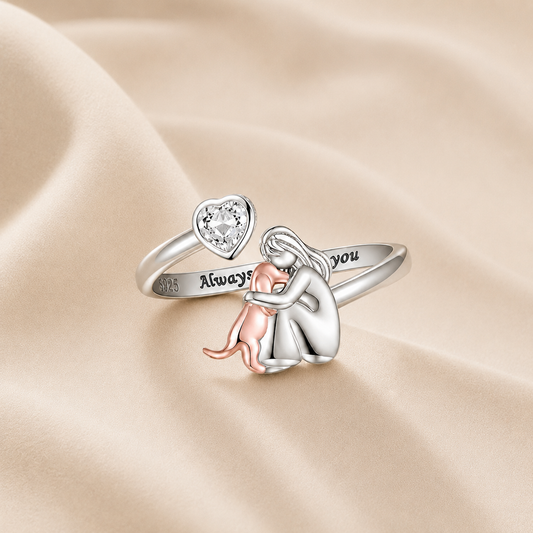 El Abrazo Eterno — Anillo Ajustable con Grabado