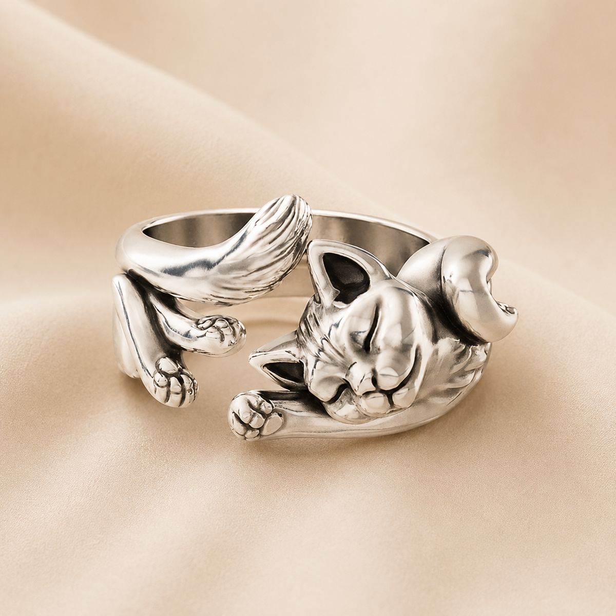Anillo Gato que Descansa