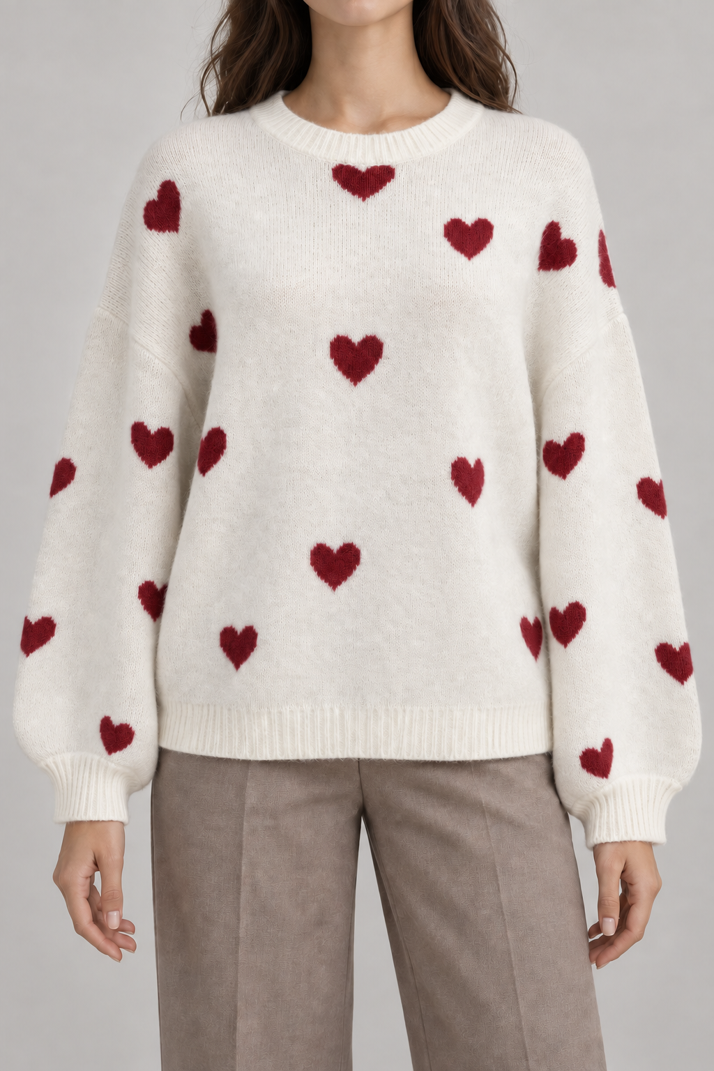 Jersey de punto con corazones