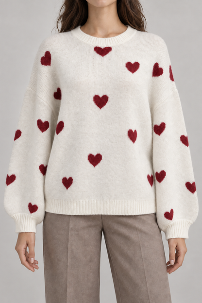 Jersey de punto con corazones