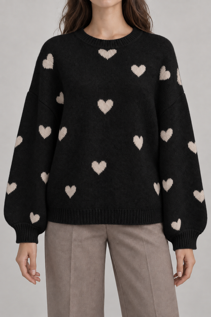 Jersey de punto con corazones