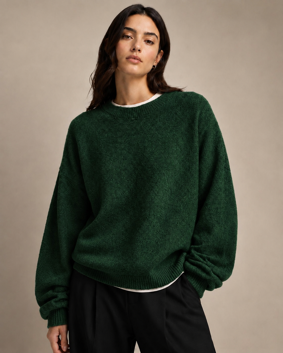 Jersey de mujer con hombros caídos