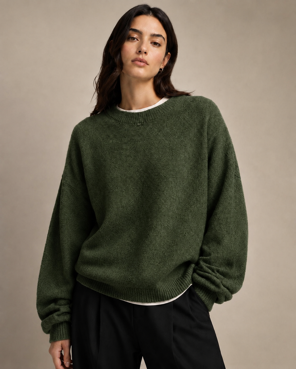 Jersey de mujer con hombros caídos
