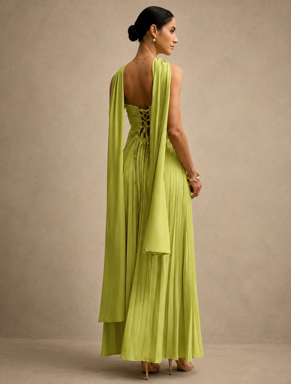 VESTIDO PLISADO SIN TIRANTES