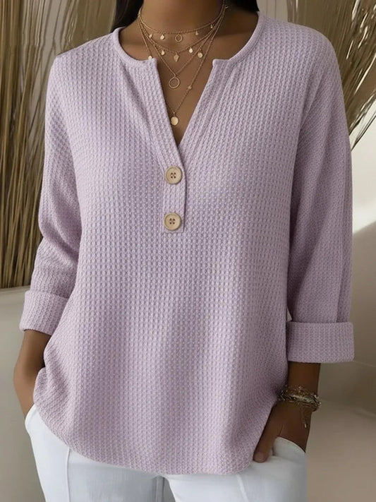 Lucia | CAMISA HENLEY CON RELIEVE Y BOTONES