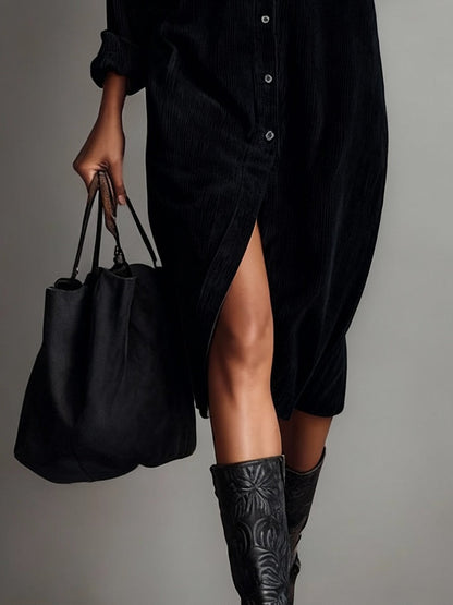 Rosaria – Vestido Midi Amplio con Bolsillos Dobles