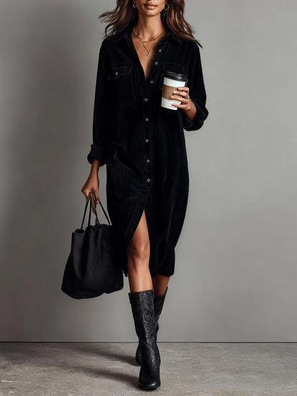 Rosaria – Vestido Midi Amplio con Bolsillos Dobles