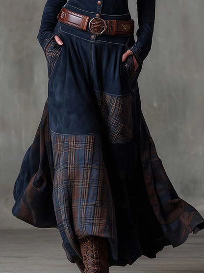 Livia – Vestido Maxi de Ante con Cinturón