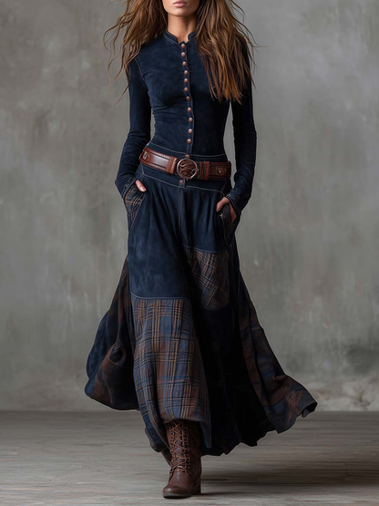 Livia – Vestido Maxi de Ante con Cinturón