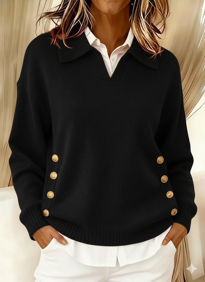 Erminia | JERSEY CON CUELLO ALTO Y BOTONES