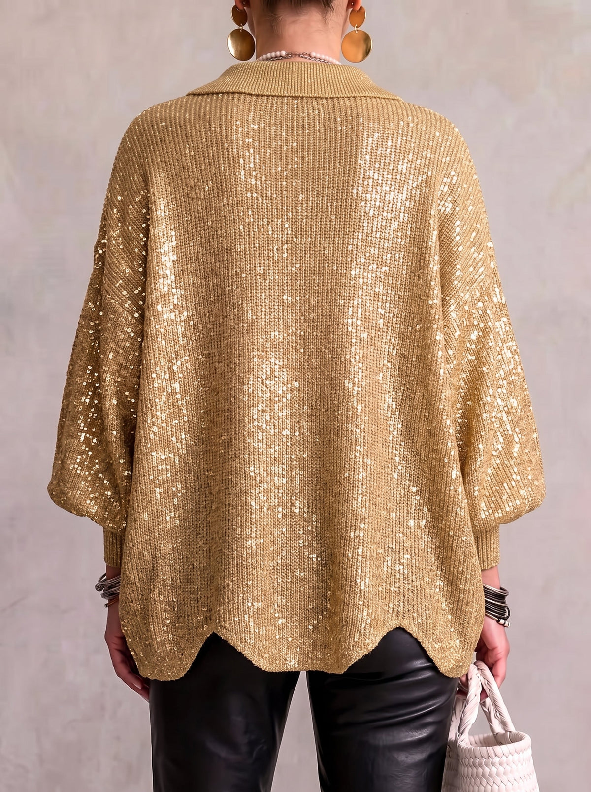 Ortensia | CÁRDIGAN OVERSIZE CON BOTONES DORADOS